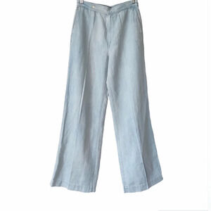 POLO RALPH LAUREN Wide Leg Jeans 30 High-Rise Light Wash Cotton Linen Flare Pant